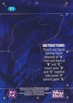 Fleer/Skybox Batman & Robin: Action Packs Pop-out Card P1 Batman