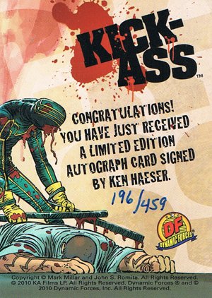 Dynamic Forces Kick-Ass Autograph Card  Ken Haeser - blue ink, sketch Hit-Girl (#459)