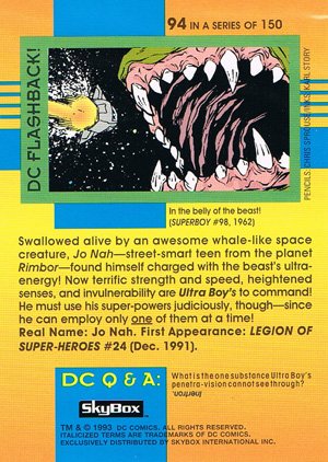 SkyBox DC Cosmic Teams Base Card 94 Ultra Boy (Legionnaires)