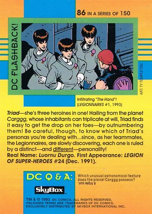 SkyBox DC Cosmic Teams Base Card 86 Triad (Legionnaires)