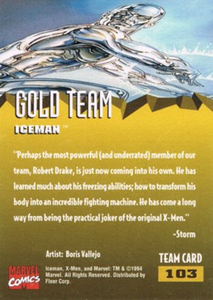 Fleer X-Men '95 Fleer Ultra Base Card 103 Iceman