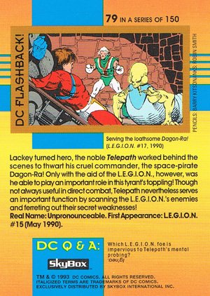 SkyBox DC Cosmic Teams Base Card 79 Telepath (L.E.G.I.O.N.)