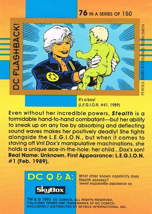 SkyBox DC Cosmic Teams Base Card 76 Stealth (L.E.G.I.O.N.)
