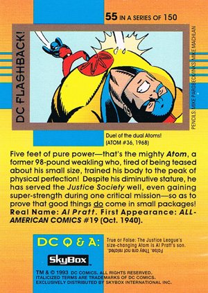 SkyBox DC Cosmic Teams Base Card 55 Golden Age Atom (Justice Society of America)