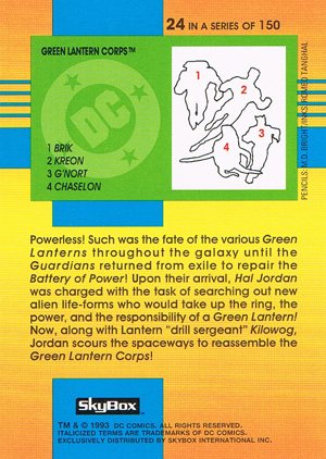 SkyBox DC Cosmic Teams Base Card 24 Green Lantern Corps