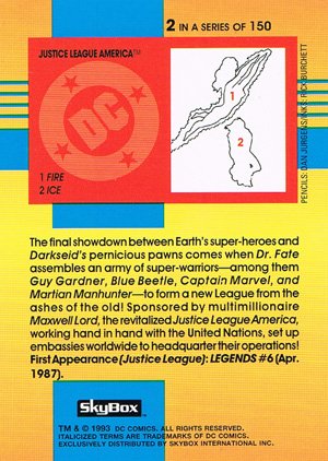 SkyBox DC Cosmic Teams Base Card 2 Justice League America