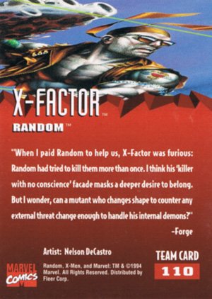 Fleer X-Men '95 Fleer Ultra Base Card 110 Random