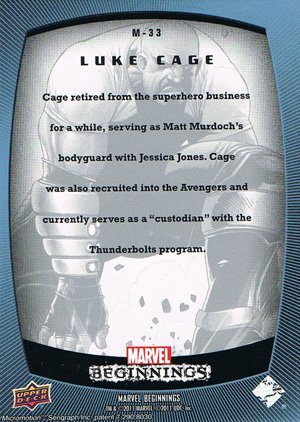 Upper Deck Marvel Beginnings Micromotion Card M-33 Luke Cage
