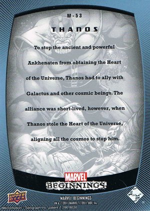 Upper Deck Marvel Beginnings Micromotion Card M-53 Thanos