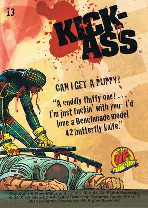 Dynamic Forces Kick-Ass Base Card 13 Can I Get a Puppy?