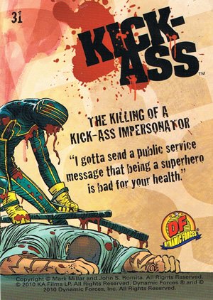 Dynamic Forces Kick-Ass Base Card 31 The Killing of a Kick-Ass Impersonator