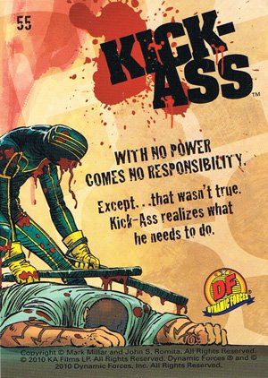 Dynamic Forces Kick-Ass Base Card 55 With No Power Comes No Responsibility.