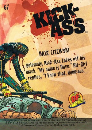 Dynamic Forces Kick-Ass Base Card 67 Dave Lizewski