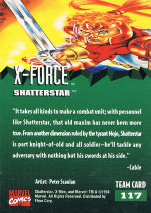 Fleer X-Men '95 Fleer Ultra Base Card 117 Shatterstar