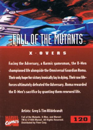 Fleer X-Men '95 Fleer Ultra Base Card 120 Fall of the Mutants