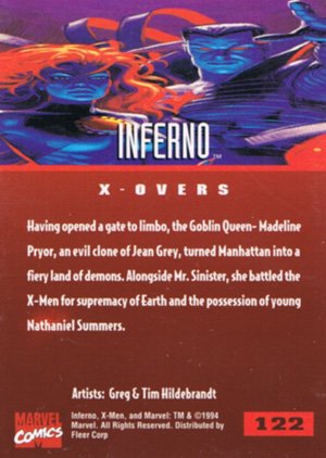 Fleer X-Men '95 Fleer Ultra Base Card 122 Inferno