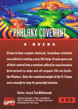 Fleer X-Men '95 Fleer Ultra Base Card 123 Phalanx Covenant