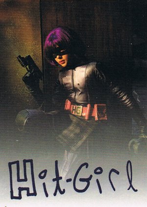 Dynamic Forces Kick-Ass Character-Signed Card  Hit-Girl (purple, sitting with raised gun)