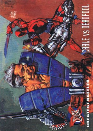 Fleer X-Men '95 Fleer Ultra Base Card 127 Cable vs Deadpool