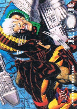 Fleer X-Men '95 Fleer Ultra Base Card 129 Cable vs Wolverine
